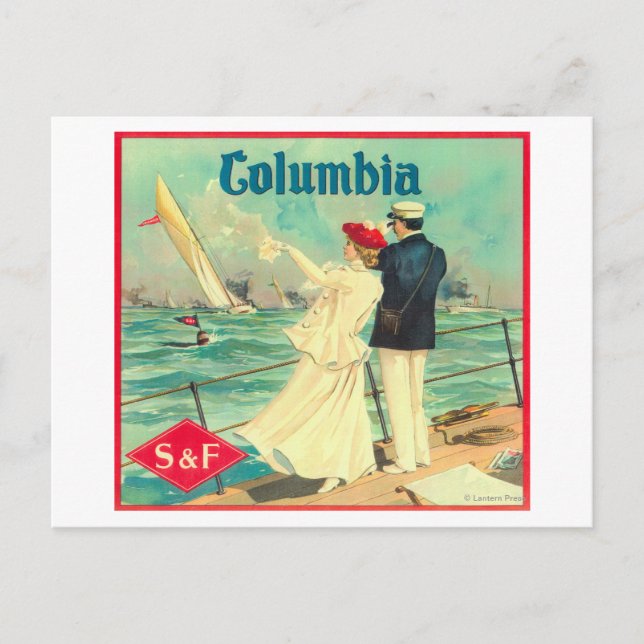 Postal Etiqueta de Naranja de Columbia (Anverso)