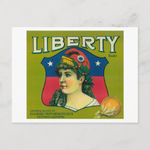 Postal Etiqueta de Naranja de libertadEscondido,CA