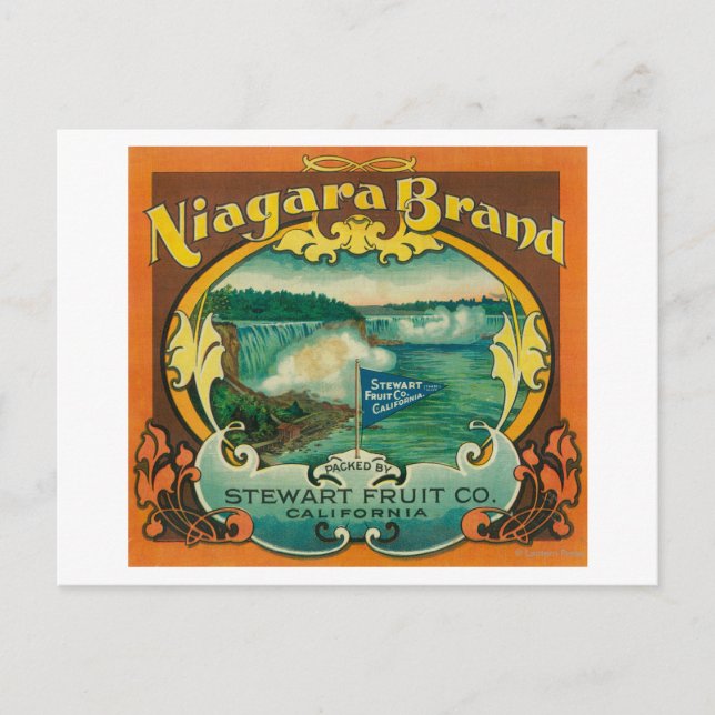 Postal Etiqueta de Naranja de Niagra (Anverso)