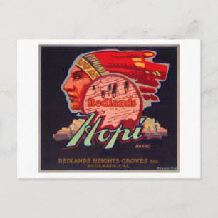 Postal Etiqueta de Naranja HopiRedlands, CA