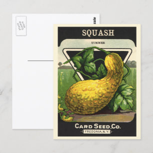 Postal Etiqueta de paquete de semilla de vintage Escuadró