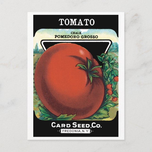 Postal Etiqueta de paquete de semillas de cosecha de vint (Anverso)