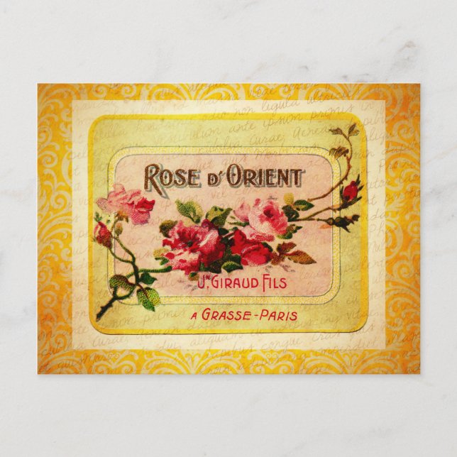 Postal Etiqueta de perfume de francés de época (Anverso)