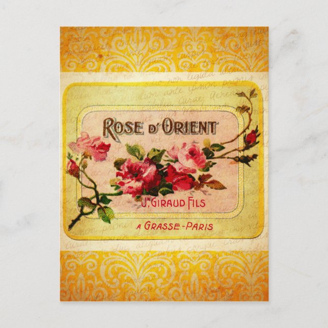Postal Etiqueta de perfume de francés de época (Anverso)