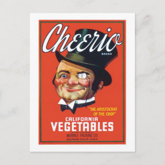 Postal Etiqueta de producto de productos de verduras vend
