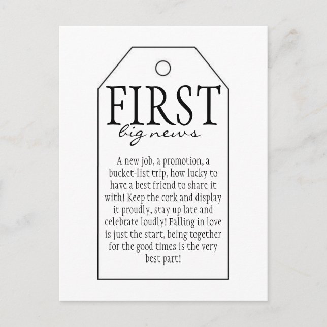 Postal Etiqueta de regalo para botella de vino - Primera  (Anverso)