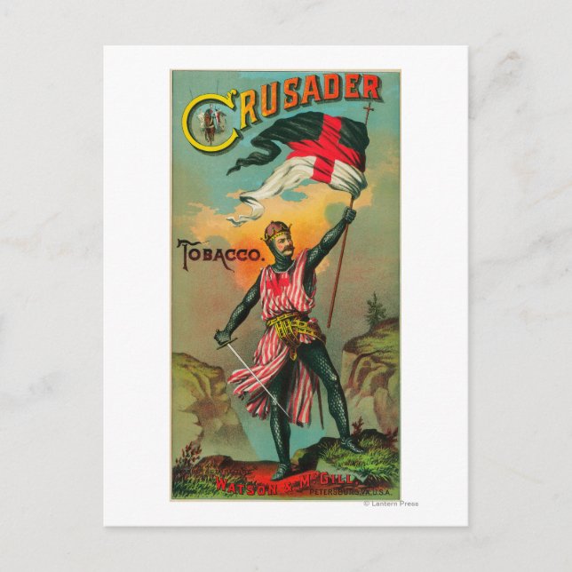 Postal Etiqueta de tabaco CrusaderPetersburgo, VA (Anverso)