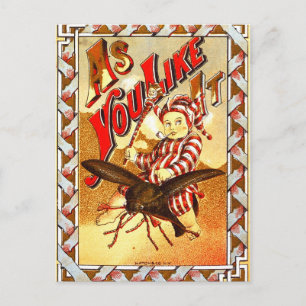 Postal Etiqueta de tabaco de vintage con niño que fuma un