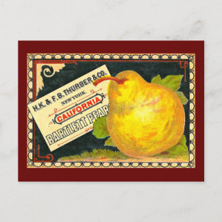 Postal Etiqueta de tasa de vintage de Thurber Pears
