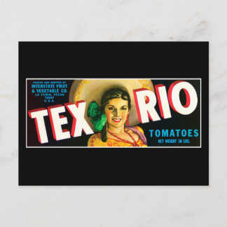 Postal Etiqueta de tomates de Río de Vintage