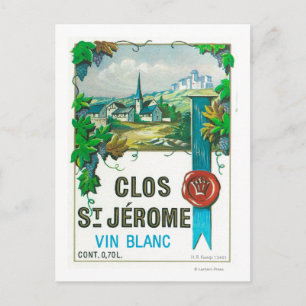 Postal Etiqueta de vino Clos St. JermoeEuropa