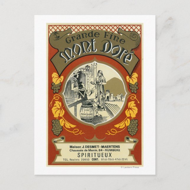 Postal Etiqueta de vino de Mont DoreEurope (Anverso)