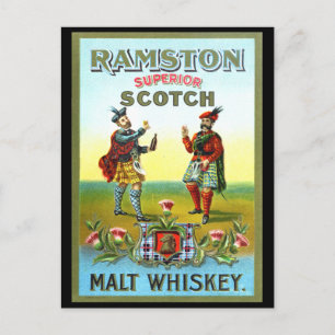 Postal ETIQUETA de Whiskey Scotch Vintage