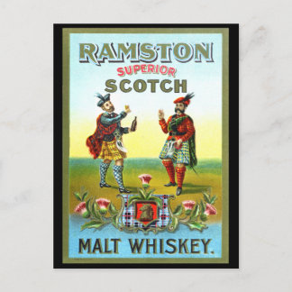 Postal Etiqueta de whisky escocés vintage