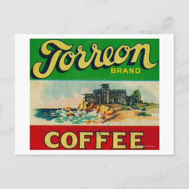 Postal Etiqueta del café de Torreon (Anverso)