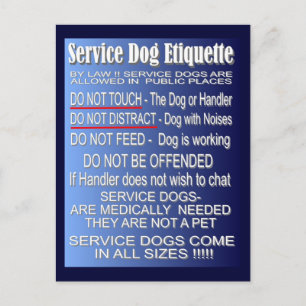 Postal Etiqueta del perro de servicio