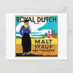 Postal Etiqueta del producto alimenticio de jarabe de vin