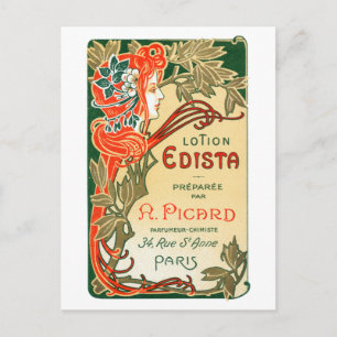 Postal Etiqueta francesa de Art Nouveau de 1910