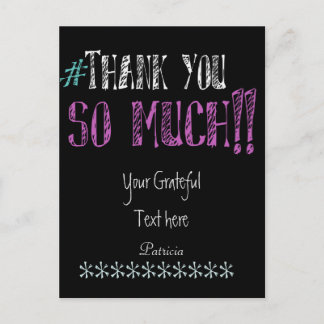 Postal Etiqueta Gracias a Chalkboard