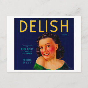 Postal Etiqueta Naranja de DelishEl Centro, CA