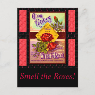 Postal Etiqueta Perfume de rosas
