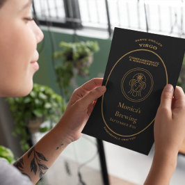 Postal Etiqueta Personalizada de Apothecario de Oro Zodia