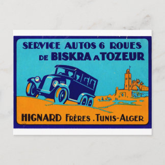Postal Etiqueta retro de Hignard Frere Tunis Postcated