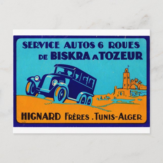 Postal Etiqueta retro de Hignard Frere Tunis Postcated (Anverso)