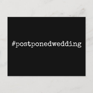 Postal Etiqueta simple en blanco y negro pospuesta Boda