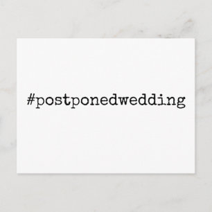 Postal Etiqueta simple en blanco y negro pospuesta Boda
