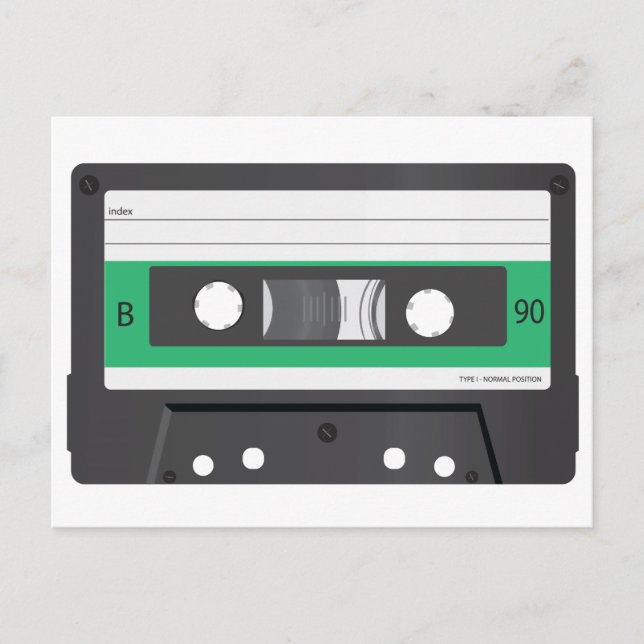 Postal Etiqueta verde Cassette compacto (Anverso)