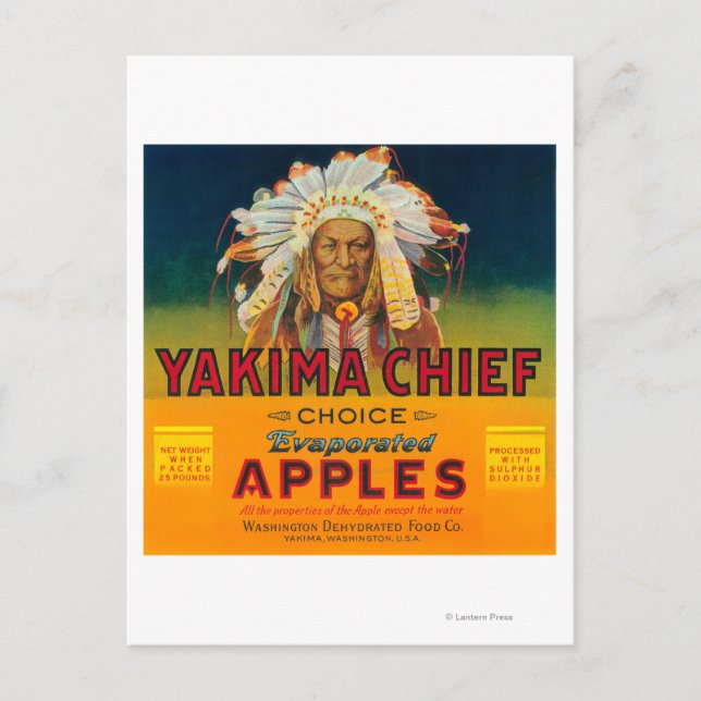 Postal Etiqueta Yakima Chief Apple - Yakima, WA (Anverso)