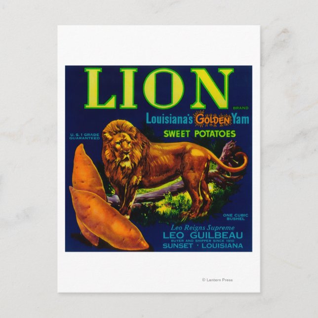 Postal Etiqueta Yam de LeónSunset, LA (Anverso)