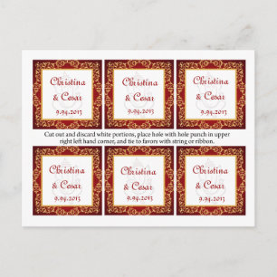 Postal Etiquetas de Favor Lord Ganesha/Hindu Red Spiritua