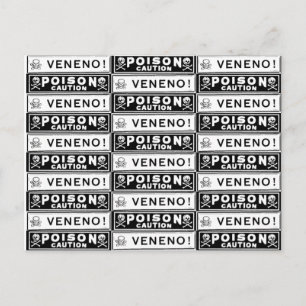 Postal Etiquetas de veneno antiguas