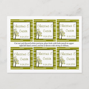 Postal Etiquetas Favor Green Pear Fruit Stripes Pears lim