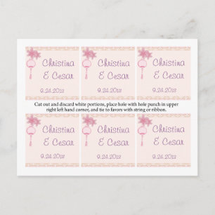 Postal Etiquetas Favor Linterna Púrpura Rosa/Flores Suave
