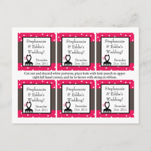 Postal Etiquetas Favoritas Amor Girafa Rosa/Negro Calient