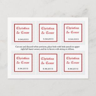 Postal Etiquetas favoritas impresión formal roja gris