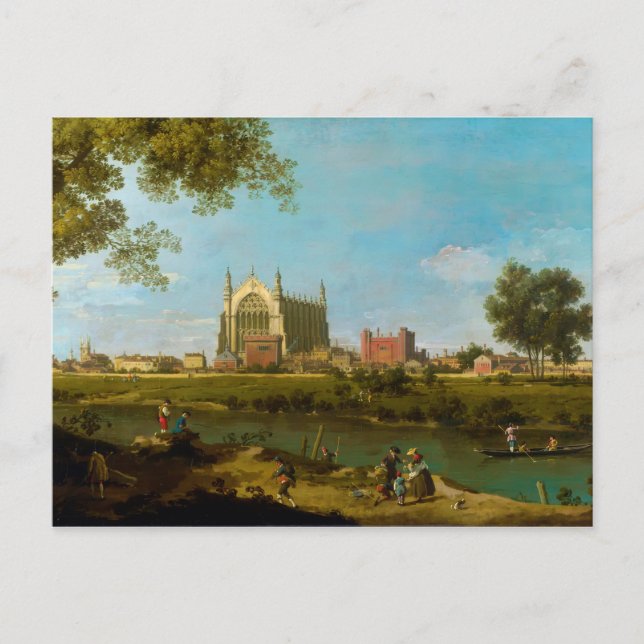 Postal Eton College, por Canaletto (1754) (Anverso)