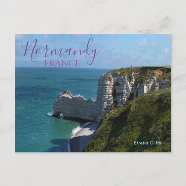 Postal Etretat Cliffs Normandy Francia Postcard (Anverso)