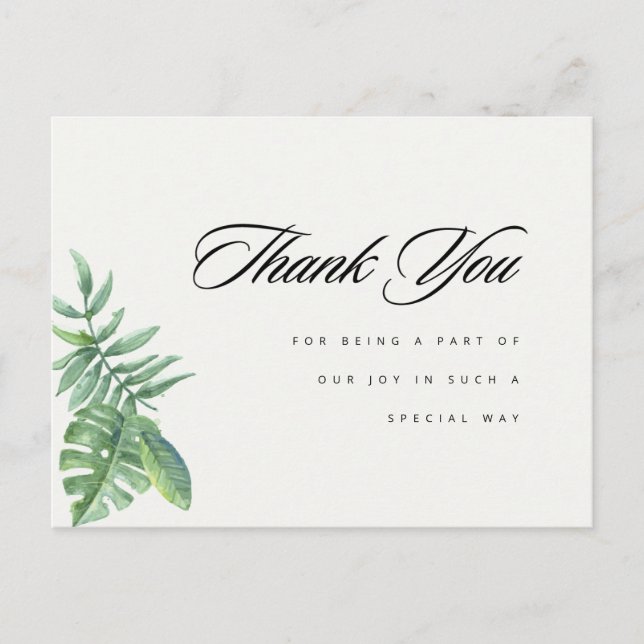 Postal Eucalipto de la vegetación moderna Gracias (Anverso)