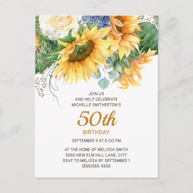 Postal Eucalyptus 50º cumpleaños personalizado (Anverso)