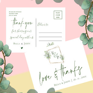 Postal Eucalyptus Amor Gracias Greenery Boda Gracias
