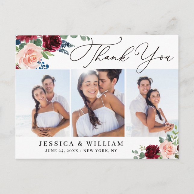 Postal Eucalyptus Boda de la Marina de Borgoña 3 Foto Gra (Anverso)