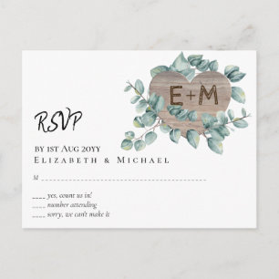 Postal Eucalyptus Boda - Monograma de la vegetación acuát