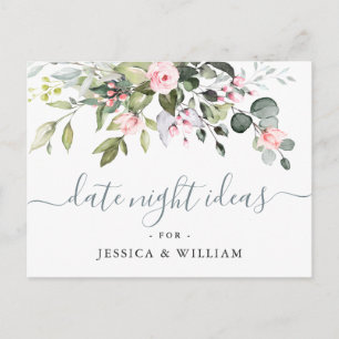 Postal Eucalyptus Bridal Shower Date Night Idea Card