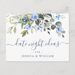 Postal Eucalyptus Bridal Shower Date Night Idea Card