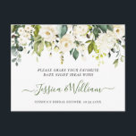 Postal Eucalyptus Bridal Shower Date Night Idea Card<br><div class="desc">Para una mayor personalización,  haga clic en el enlace "personalizar adicional" y utilice nuestra herramienta de diseño para modificar esta plantilla. Si necesita ayuda o elementos coincidentes,  por favor contáctame.</div>