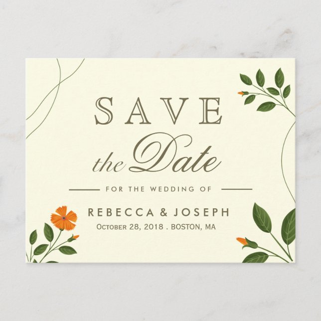 Postal Eucalyptus deja la boda de la vegetación Guardar l (Anverso)